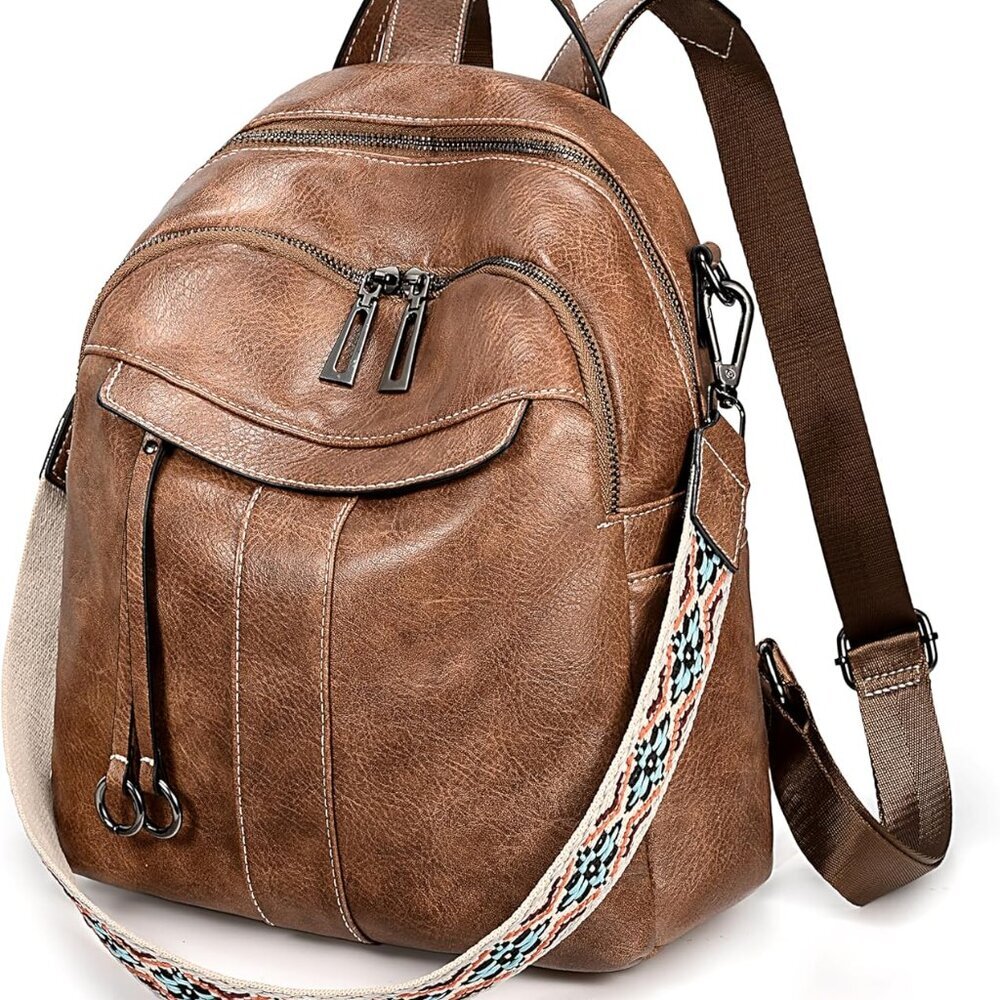 Pu Leather Mini Backpack Purse For Women Fashion Travel Shoulder Bag